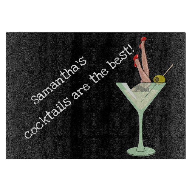 Planche À Découper Les cocktails sont les meilleurs ! Nom modifiable (Devant)