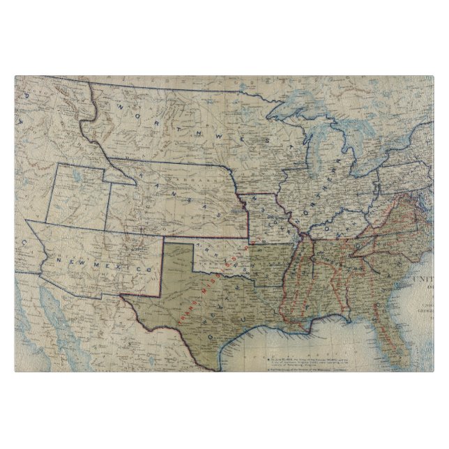 Planche À Découper Les Etats-Unis en juin 1864 (Devant)