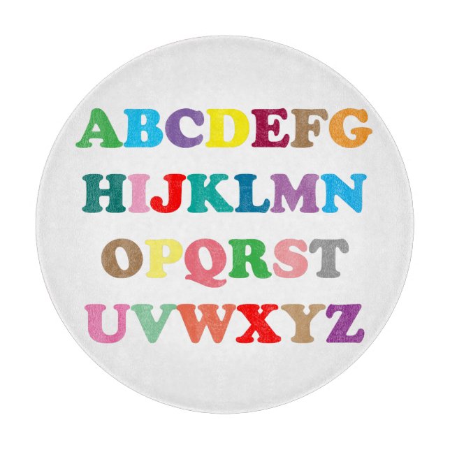 Planche À Découper Les lettres colorées d'ABC (Devant)