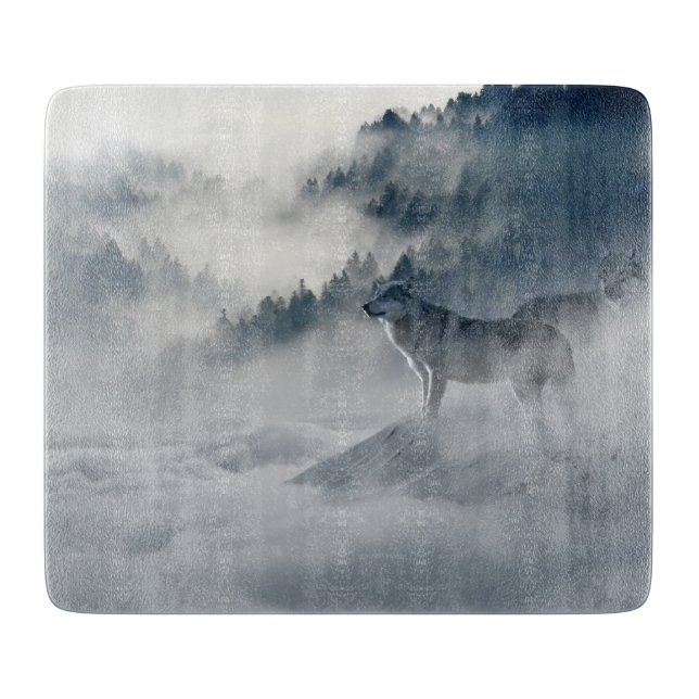 Planche À Découper Les loups dans un paysage hivernal (Devant)