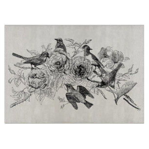 Planche À Découper Les oiseaux vintages de moineau ont personnalisé