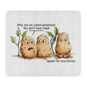 Planche À Découper Les pommes de terre cuites ont des orteils amusant