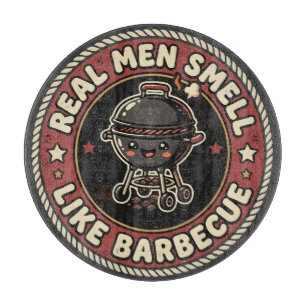 Planche À Découper Les vrais hommes sentent la BBQ et la fumée Maît