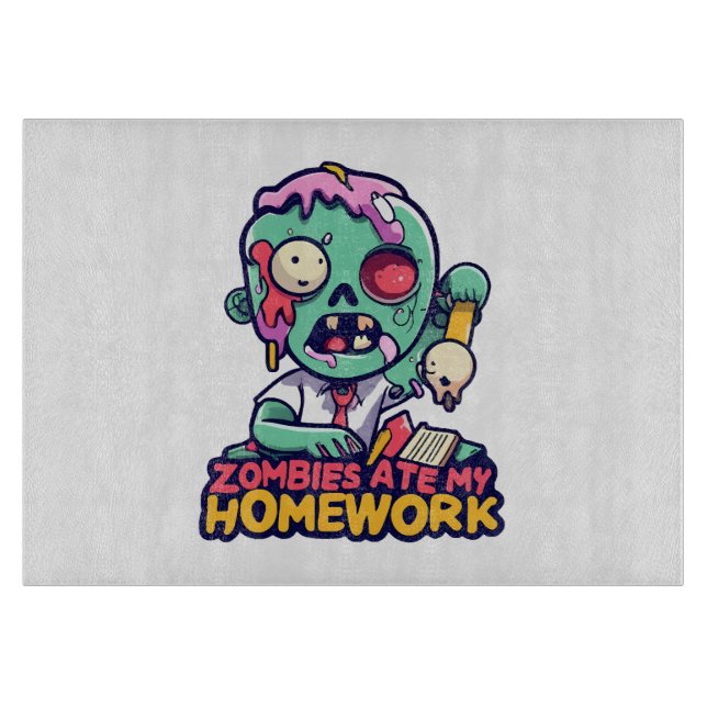 Planche À Découper Les zombies ont mangé mes devoirs (Devant)