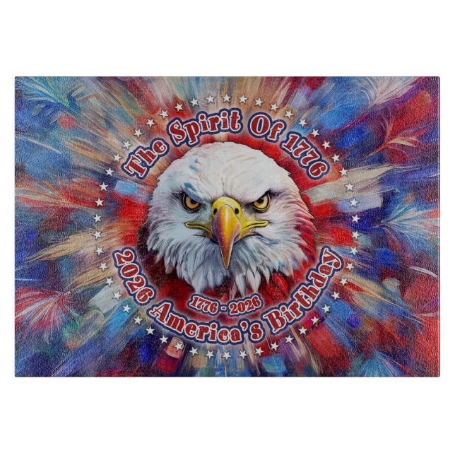 Planche À Découper L'Esprit de 1776, 2026 l'Aigle Rouge de Feu d'Amér (Devant)