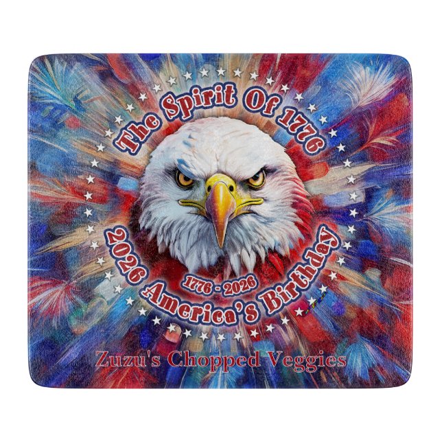 Planche À Découper L'esprit de 1776, 2026 l'aigle rouge de feu d'Amér (Devant)