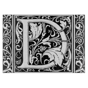 Planche À Découper Lettre D Monogramme Art Nouveau Médiéval