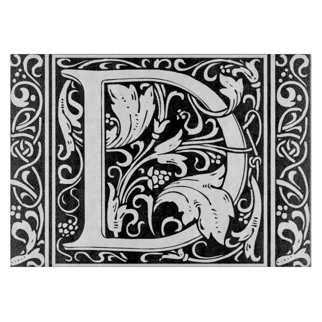 Planche À Découper Lettre D Monogramme Art Nouveau Médiéval (Devant)