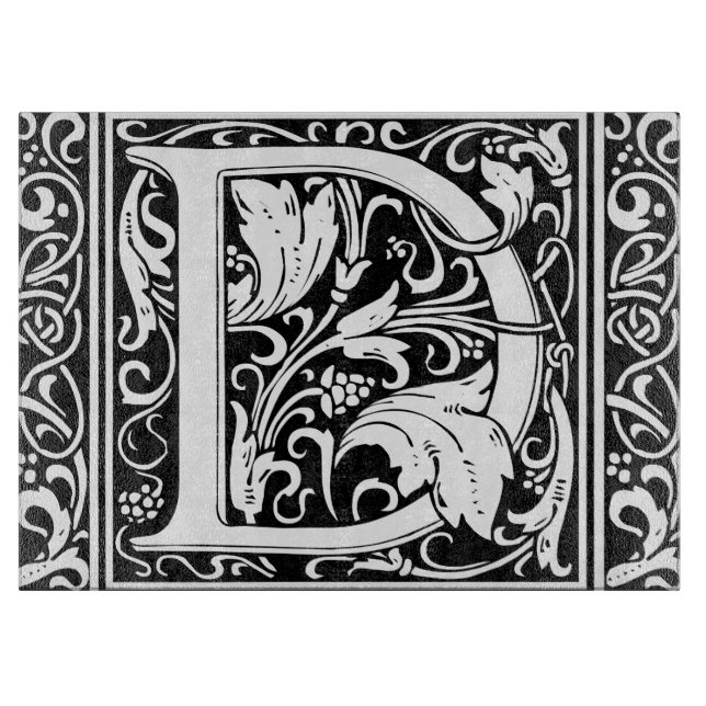 Planche À Découper Lettre D Monogramme Art Nouveau Médiéval (Devant)
