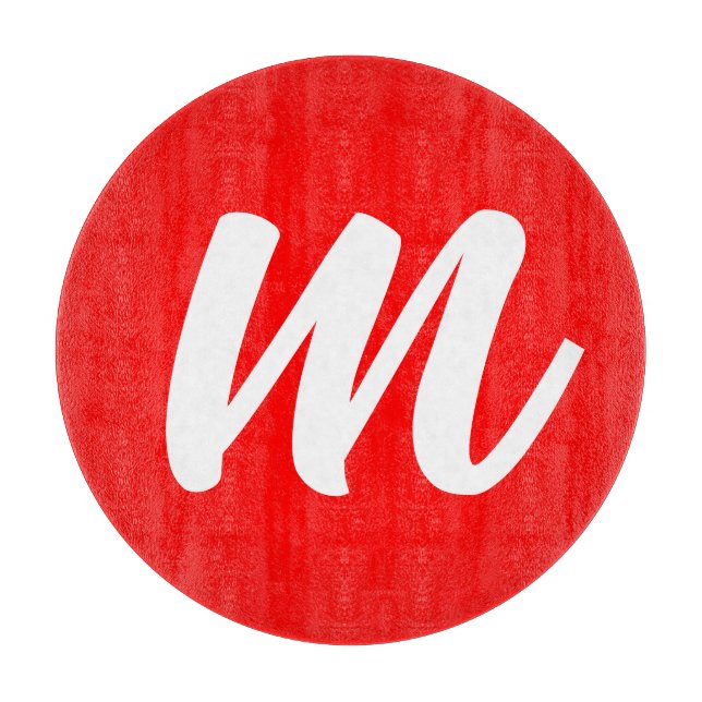 Planche À Découper LETTRE INITIALE CalliGRAPHIQUE BLANCHE ROUGE (Devant)