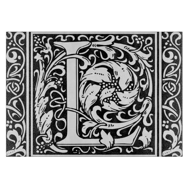 Planche À Découper Lettre L Monogramme Art Nouveau Médiéval (Devant)