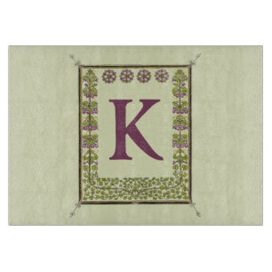 Planche À Découper LETTRE MONOGRAPHIQUE vintage CADRE Floral Nouveau