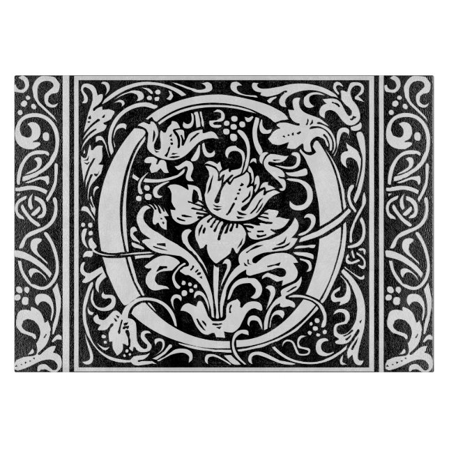 Planche À Découper Lettre O Monogramme Médiéval Art Nouveau (Devant)