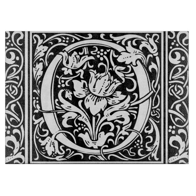 Planche À Découper Lettre O Monogramme Médiéval Art Nouveau (Devant)