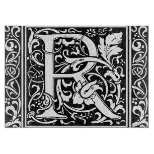 Planche À Découper Lettre R Monogramme Art Nouveau Médiéval