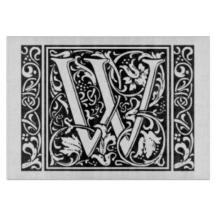 Planche À Découper Lettre W Médiévale Monogramme Art Nouveau