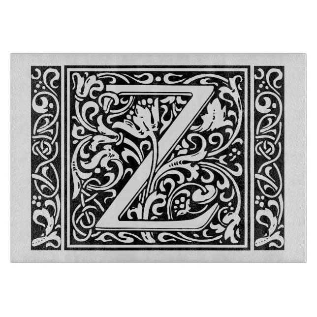 Planche À Découper Lettre Z Monogramme médiéval Art Nouveau (Devant)