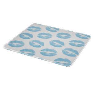 Planche À Découper Lèvres Bleues, Motif De Lèvres, Bleu, Baiser