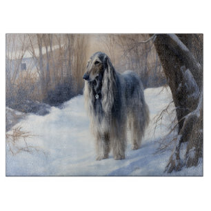 Planche À Découper Lévrier Afghan Noël Qu'il neige