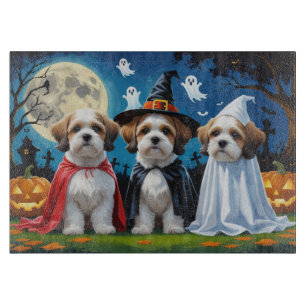 Planche À Découper Lhasa Apso Chiens Citrouille Halloween Funny