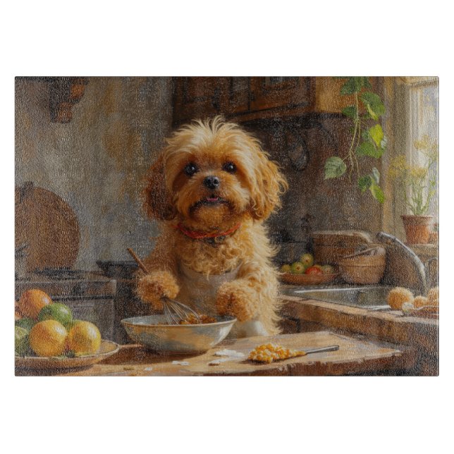 Planche À Découper Lhasa Apso cuisine dans la cuisine (Devant)