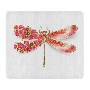 Planche À Découper Libellule fleur avec bijoux sakura