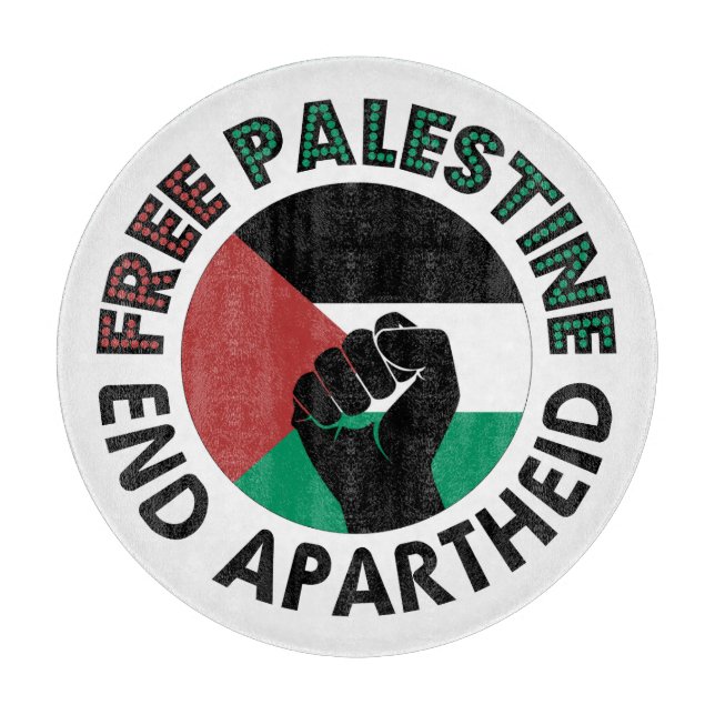 Planche À Découper Libérez la Palestine Fin de l'apartheid Drapeau de (Devant)