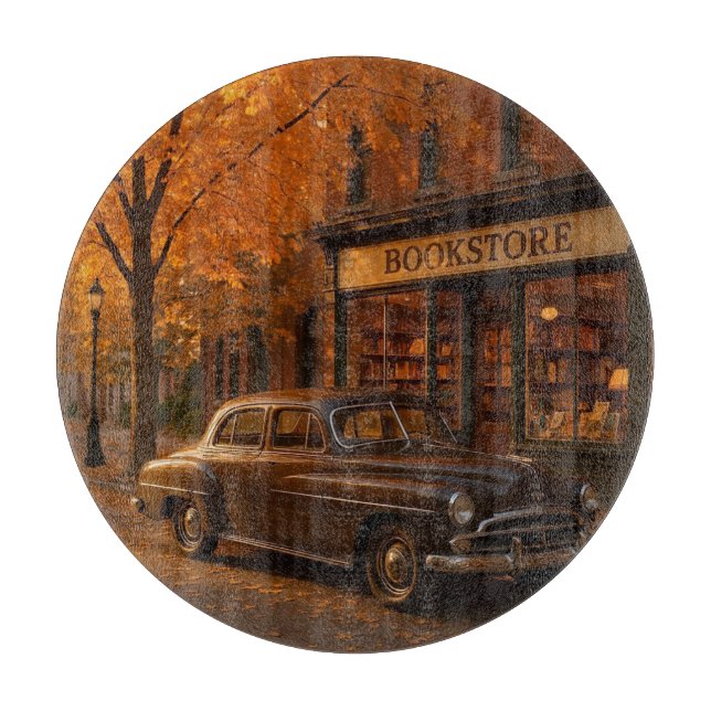 Planche À Découper Librairie Automne/Automne vintage et voiture (Devant)