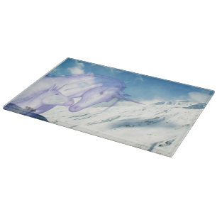 Planche À Découper Licorne alpine de sérénité de la montagne enneigée