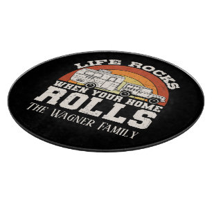 Planche À Découper life rocks rouleaux ajouter nom camper