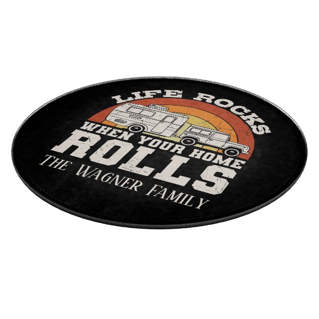 Planche À Découper life rocks rouleaux ajouter nom camper (Coin)