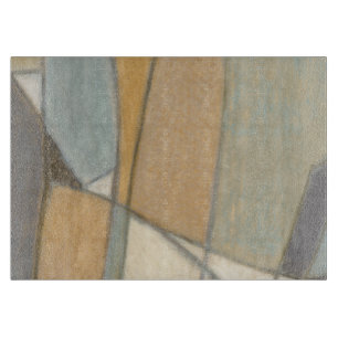 Planche À Découper Lignes courbées et tons de terre coupés