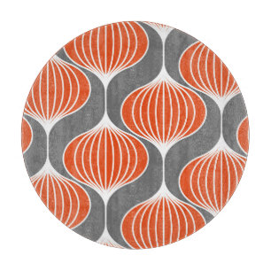 Planche À Découper Lignes ondulées : motif vintage géométrique.