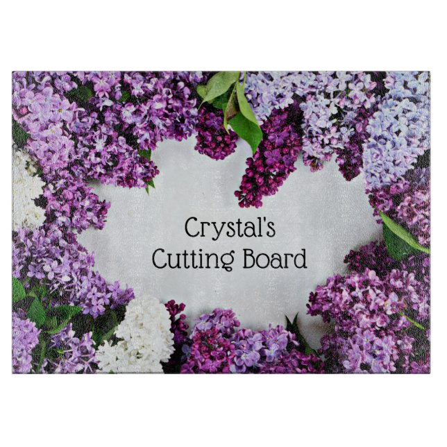 Planche À Découper Lilac Floral Custom Cutting Board (Devant)
