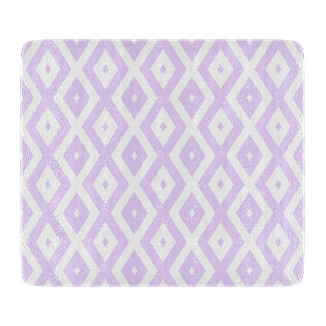 Planche À Découper Lilac motif de diamants violet et blanc (Devant)