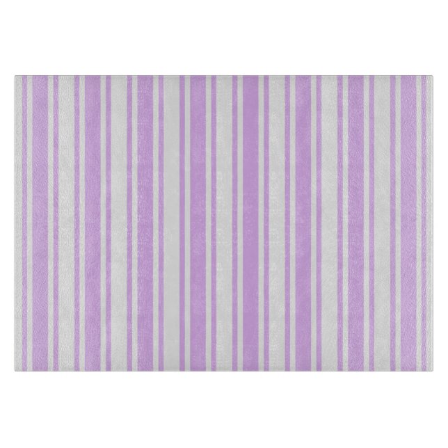 Planche À Découper Lilac violet et blanc bonbons rayures (Devant)