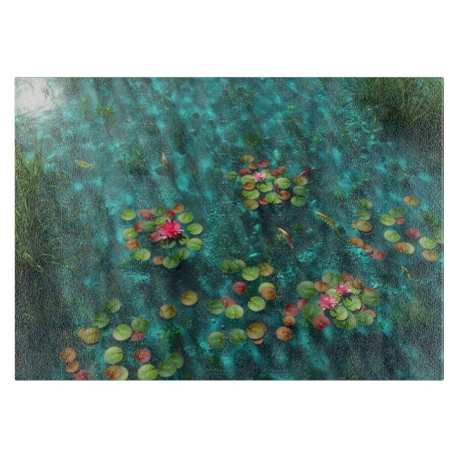 Planche À Découper Lilies sur le tableau de découpe de l'eau (Devant)