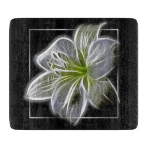 Planche À Découper Lily blanc époustouflant Art fractal Noir