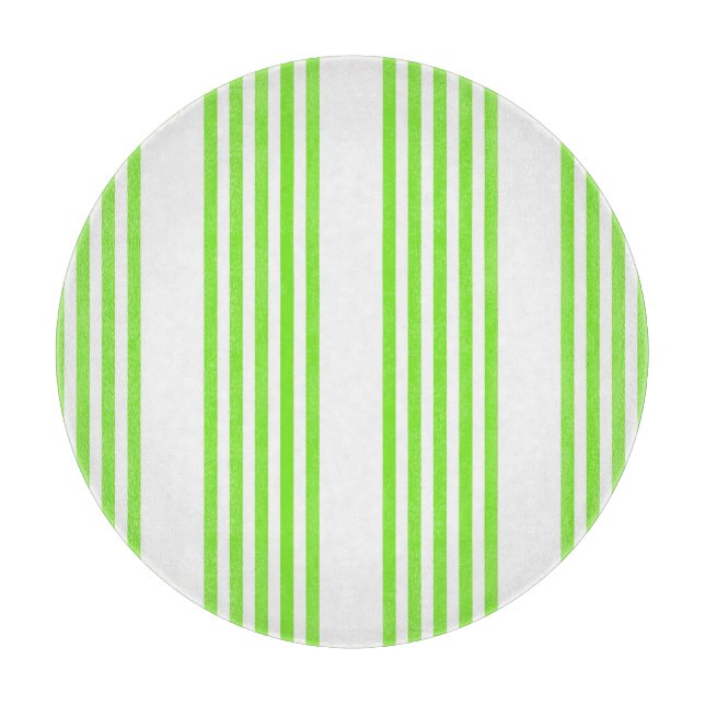 Planche À Découper Lime vert et blanc cinq bandes motif (Devant)