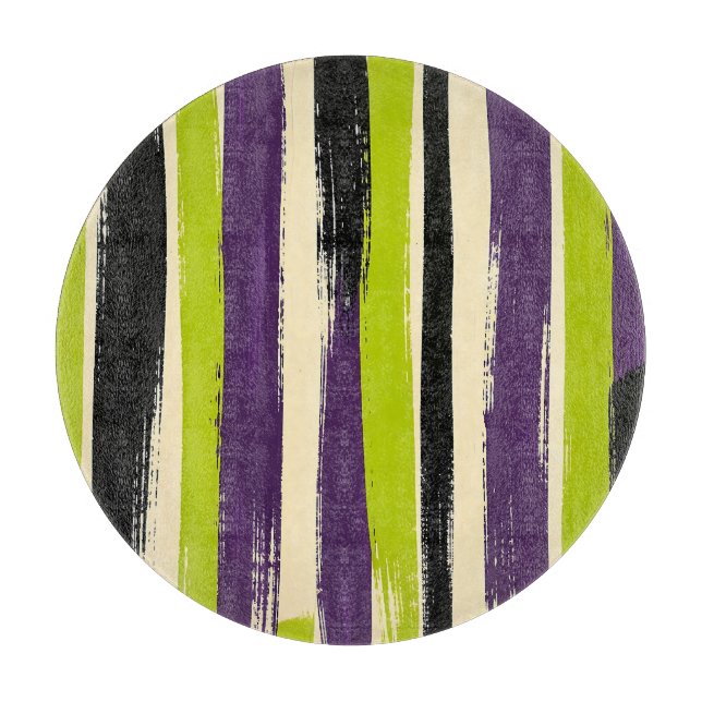 Planche À Découper Lime Vert Violet Noir Pinceau Gras Vertical  (Devant)
