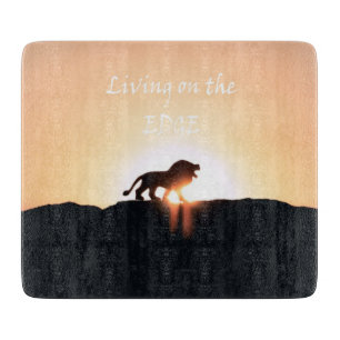 Planche À Découper Lion au coucher du soleil Vivre à la lisière