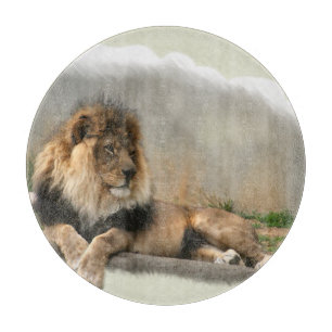 Planche À Découper Lion Au Repos Art