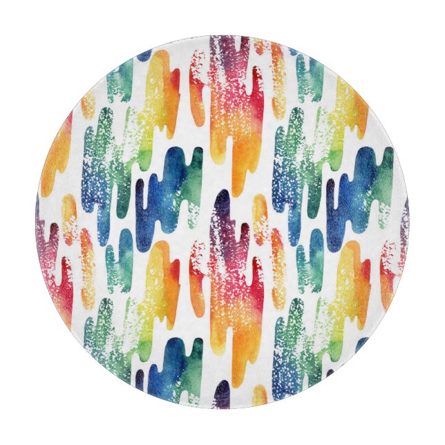 Planche À Découper Liquide : Aquarelle Abstraite moderne. (Devant)