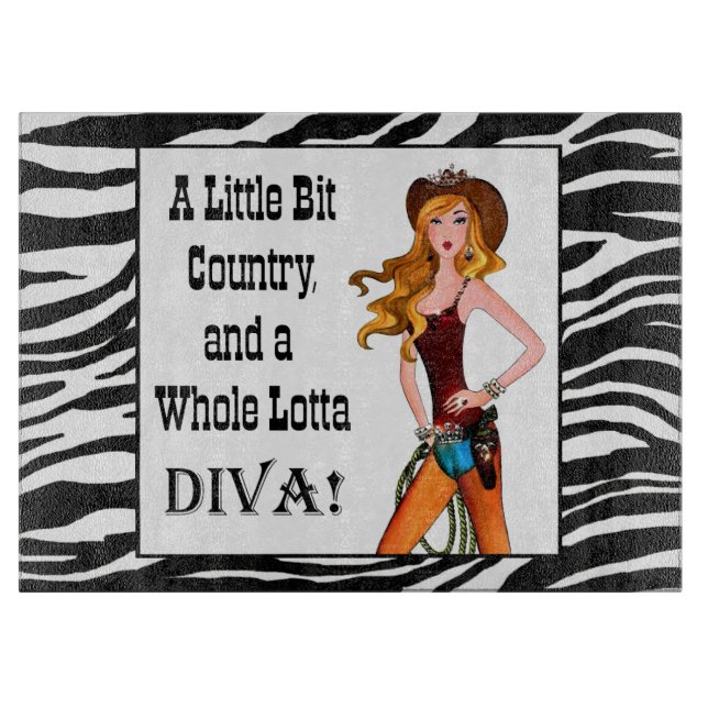 Planche À Découper Little Bit Country et toute une Lotta DIVA! (Devant)