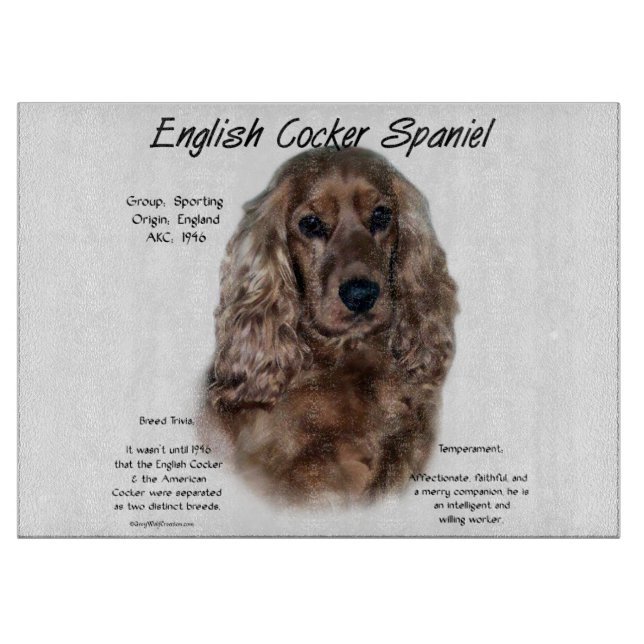 Planche À Découper Liver Anglais Cocker Histoire Espagnole (Devant)