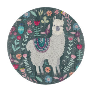 Planche À Découper Llama florale : Doodles Vintages tirés à la main