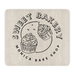 Planche À Découper Logo de boulangerie sucrée vintage