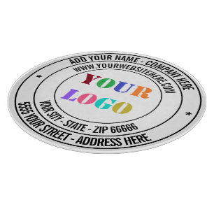 Planche À Découper Logo de l'entreprise personnalisée et tableau de d