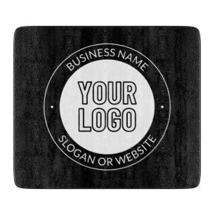 Planche À Découper Logo d'entreprise ou modèle de texte modifiable et