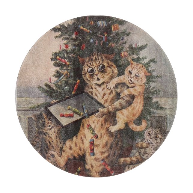 Planche À Découper Louis Wain Noël au pays des chats  (Devant)